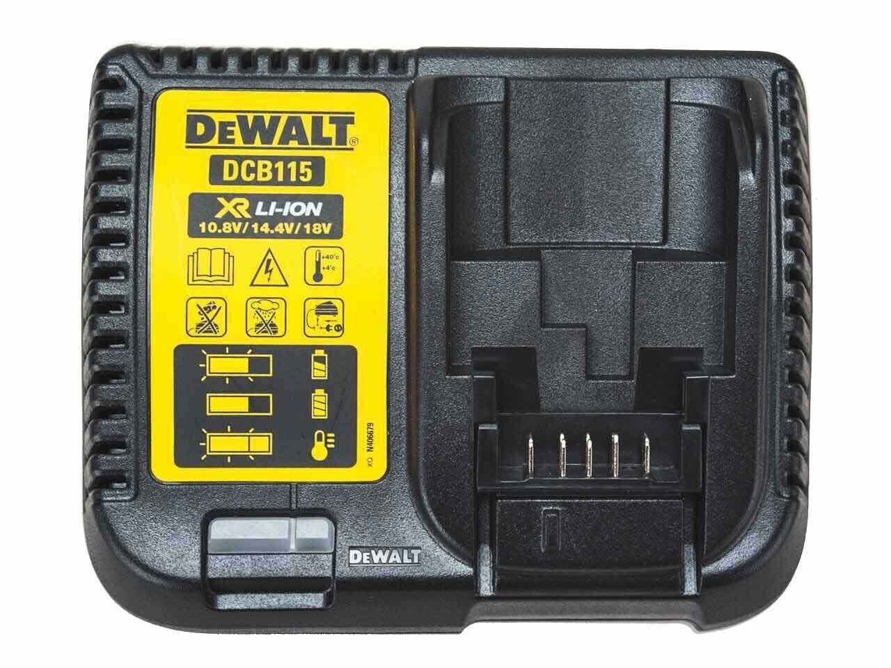 DeWalt DCB115 XR Multi Voltage Li-Ion Battery Charger 10.8v 18v Fast New DCB105