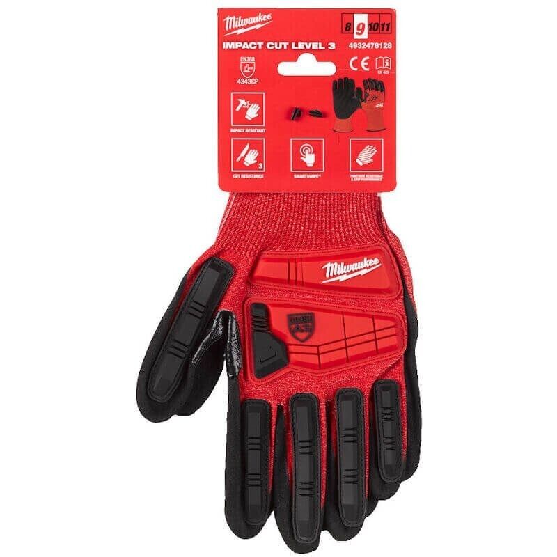 Milwaukee 4932478128 Work Gloves Impact Resistant Cat 3 Reinforced Back 9/L