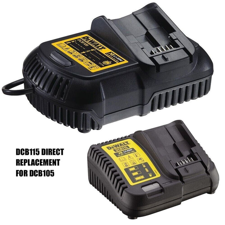 DeWalt DCB115 XR Multi Voltage Li-Ion Battery Charger 10.8v 18v Fast New DCB105