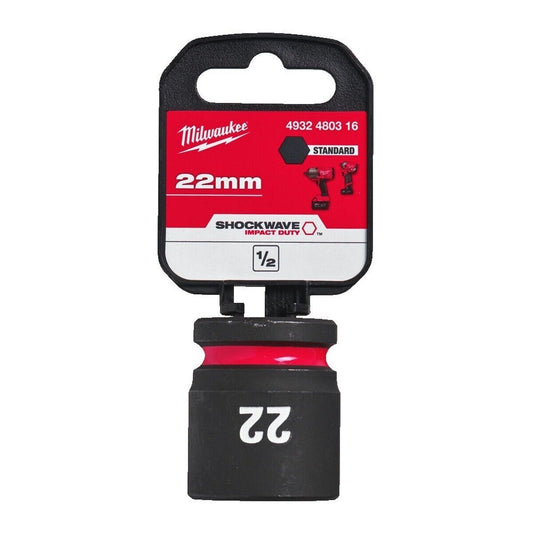 Milwaukee 22mm Shockwave Impact Duty 1/2" Drive Impact Socket 31.8mm Diameter