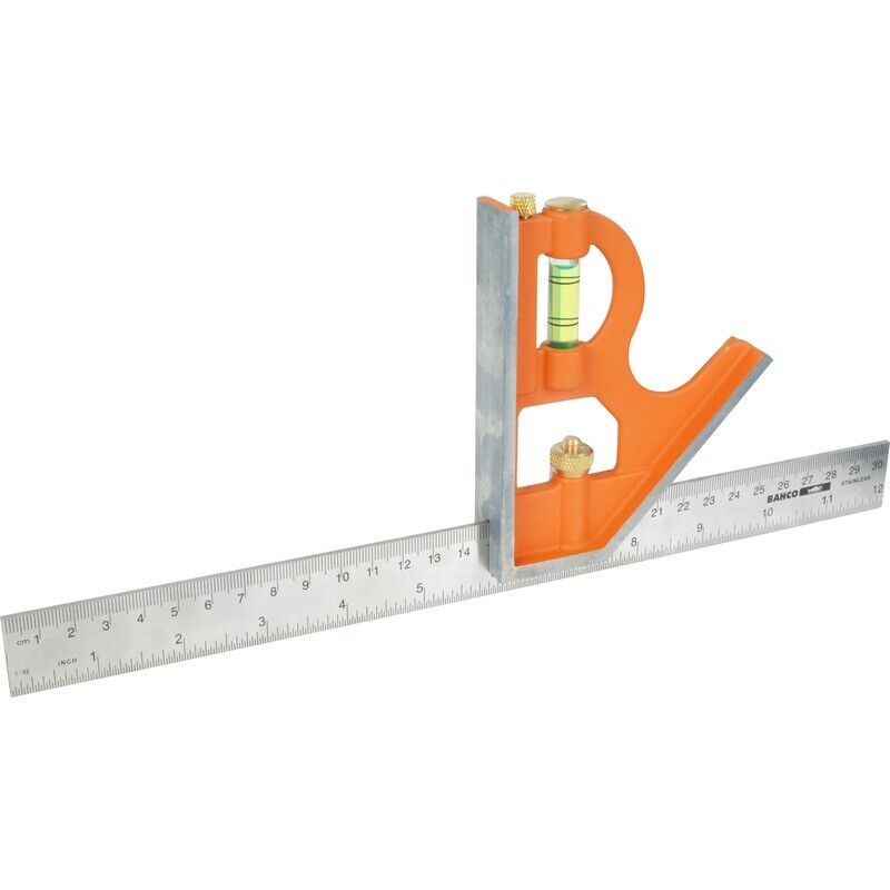 Bahco CS300 Combination Set Square 300mm 12" Metric Imperial Metal Scribe Level