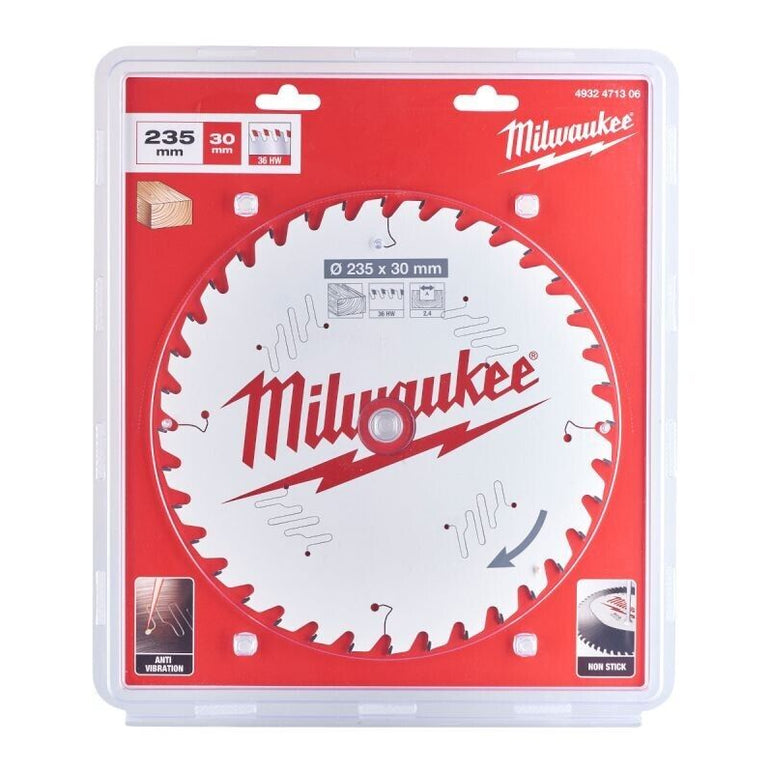 Genuine Milwaukee 4932471306 Wood Cutting Circular Saw Blade 235mm x 30mm 36T