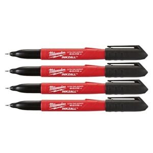 Milwaukee Hand Tools INKZALL™ Ultra Fine Tip Marker Black (Pack of 4)