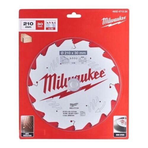 Milwaukee 210 X 30 X 16T Wood Cutting Blade for Portable Saws - 4932471324