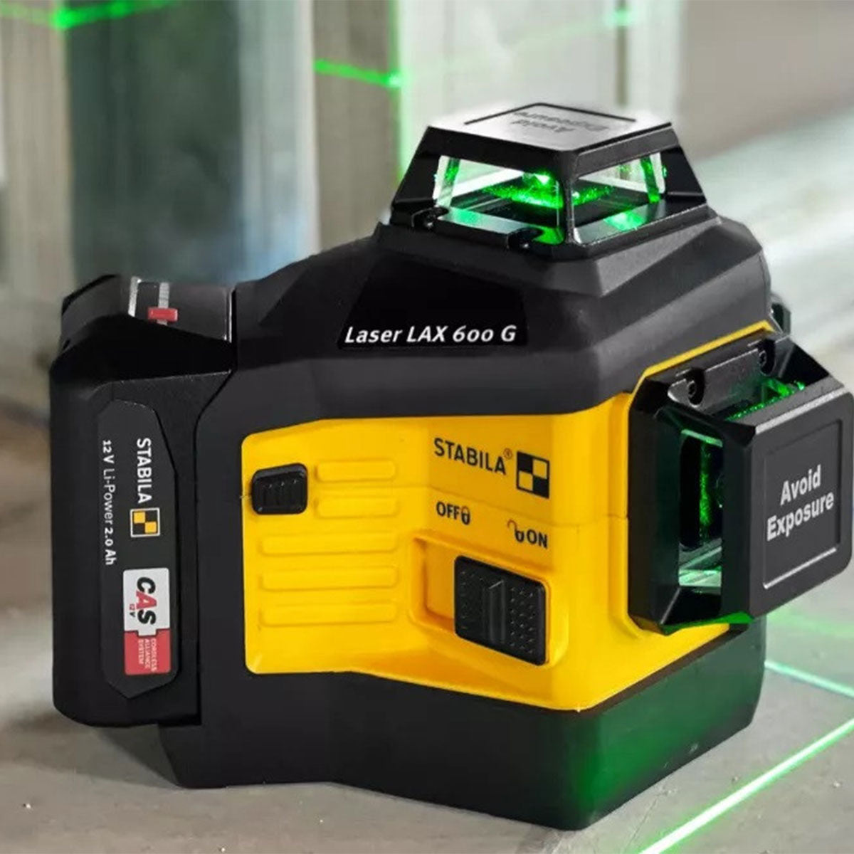 Stabila STB-LAX600GB 12V Green Multi-line Laser With 1 x 2.0Ah CAS Battery, Charger & Case