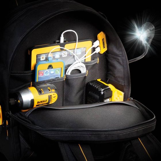 DEWALT DGCL33 LIGHTED USB CHARGING TOOL BACKPACK