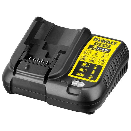 DEWALT DCB107 BATTERY CHARGER FOR 10.8V, 14.4V & 18V XR LI-ION SLIDE BATTERIES